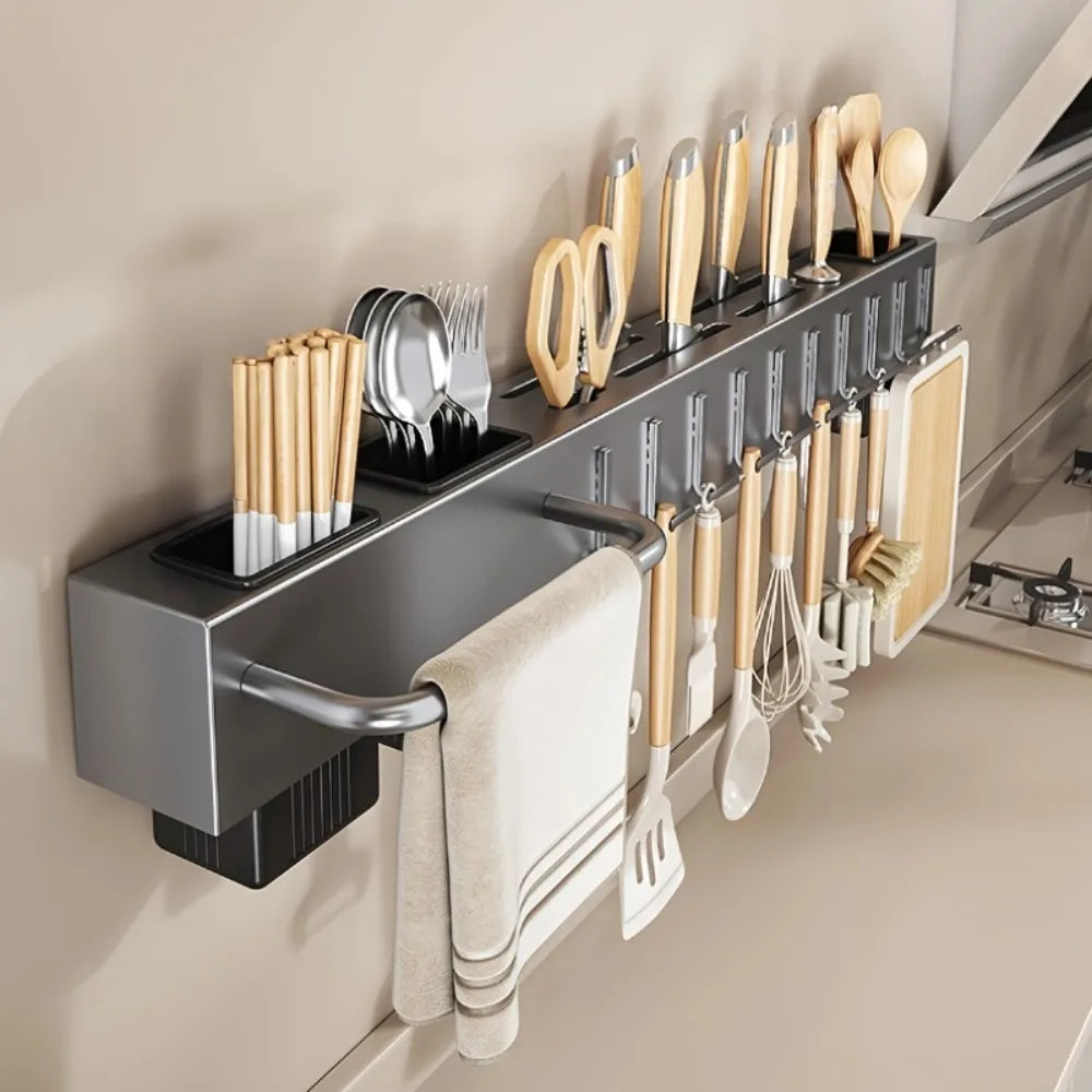Wall Mount Knife Holder & Cutting Board Organizer Rack
