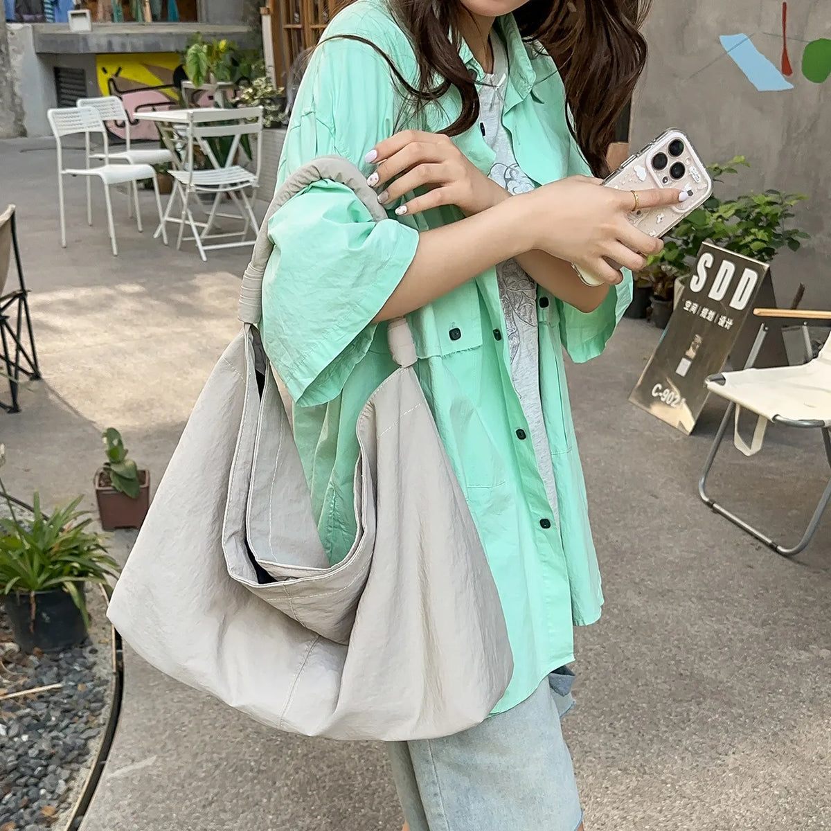 Women's Large Canvas Shoulder Crossbody Bag | Nixie