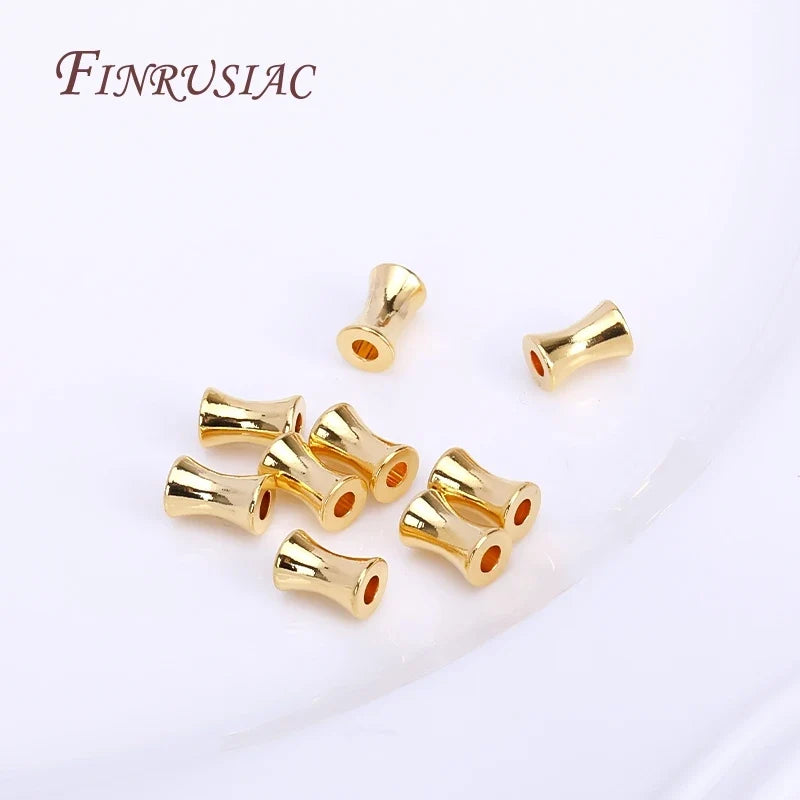 Gold Plated Brass Tube Spacer Beads 4×6mm | DIY Jewelry Making