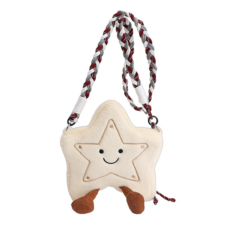 Korean Style Cute Plush Star Fluffy Crossbody Shoulder Bag