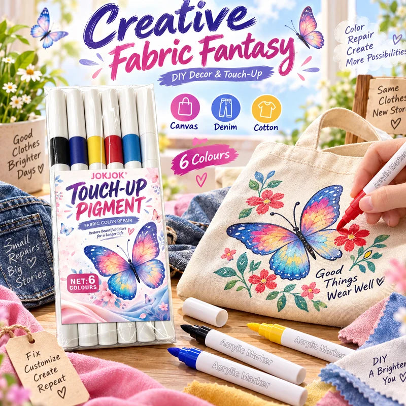 6-Color Acrylic Marker Set – Water-Based Quick-Dry Art Pens