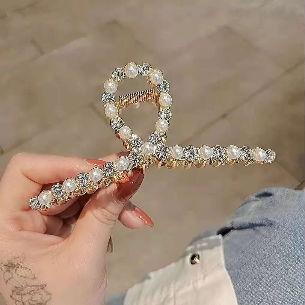 Snake Crystal Tassel Hair Claw Clips – Geometric Metal Women