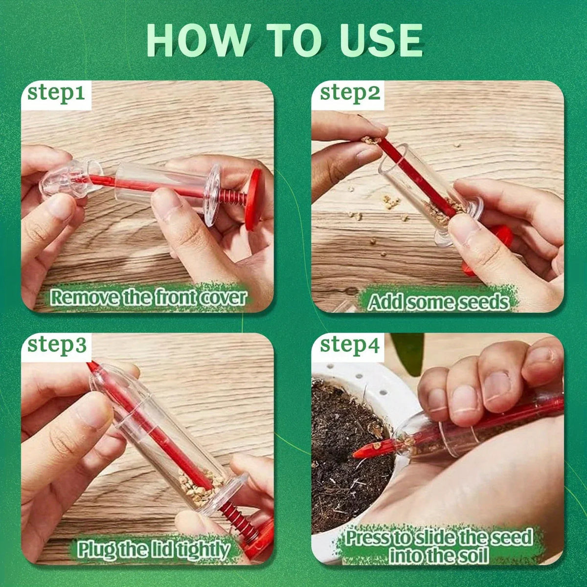 Mini Adjustable Manual Seed Planter – Handheld Garden Seeder