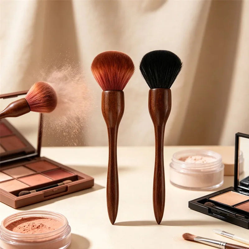 Sandalwood Long Handle Blush & Loose Powder Setting Brush
