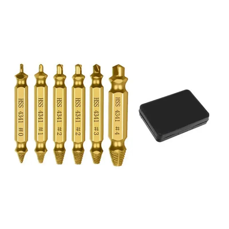6-Piece Screw Extractor Set – Broken Bolt & Stripped Remover