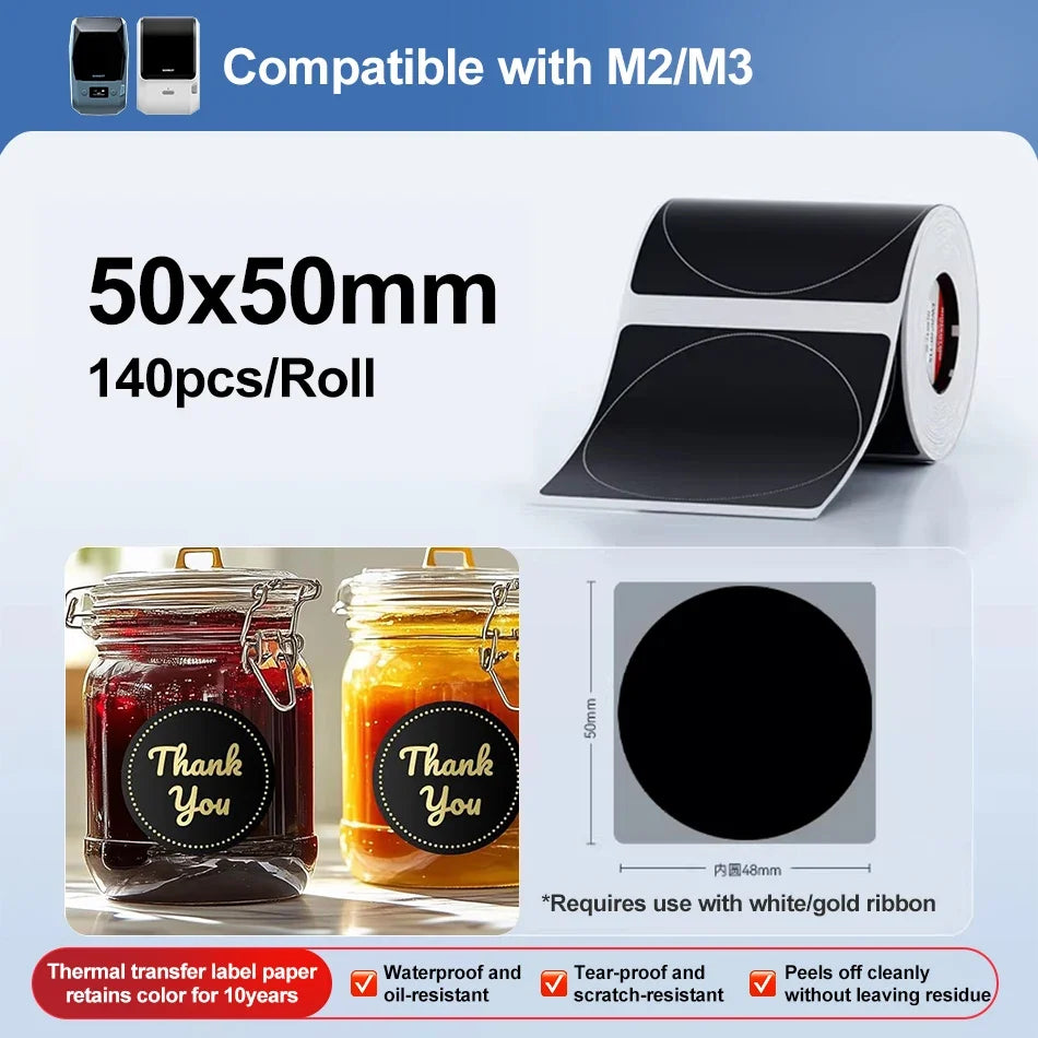 Niimbot M2/M3 Thermal Transfer Labels – White, Clear & Silver