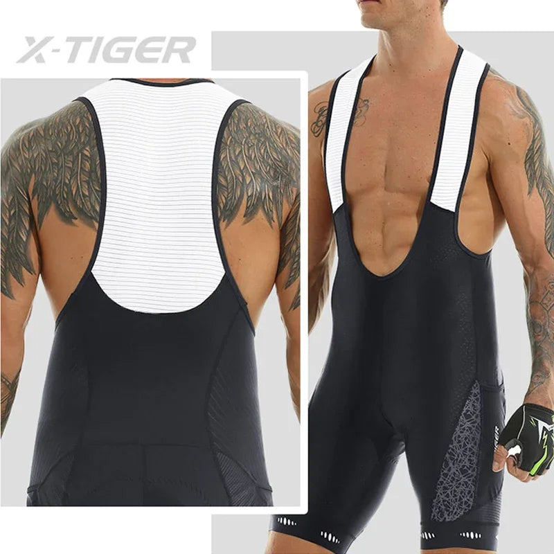 X-TIGER Men's 5D Padded Cycling Bib Shorts SPF 50+ MTB Road