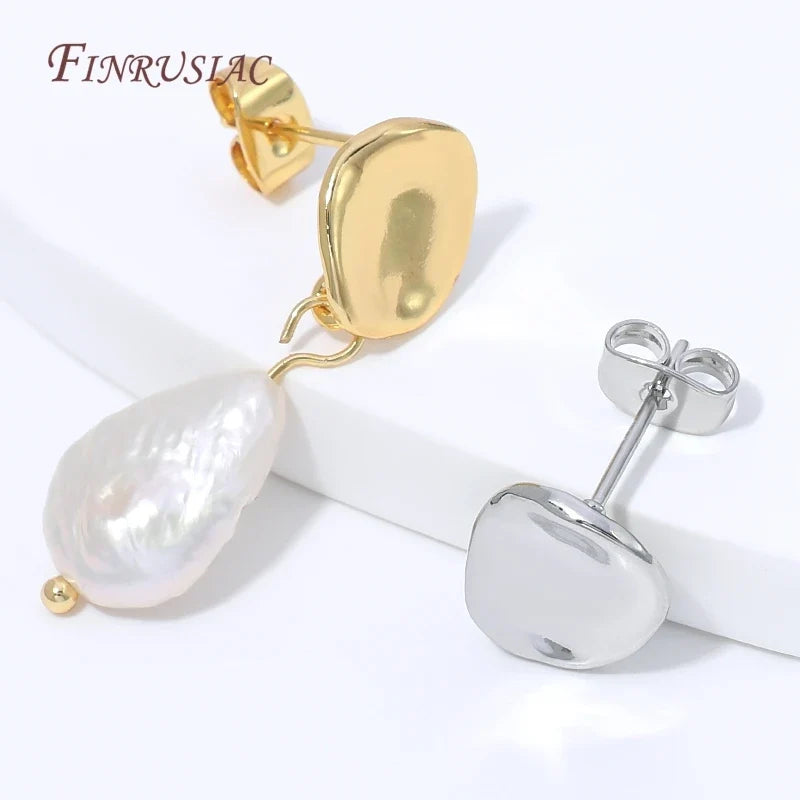18K Gold Plated Wave Earring Stud Blanks for DIY Resin Jewelry