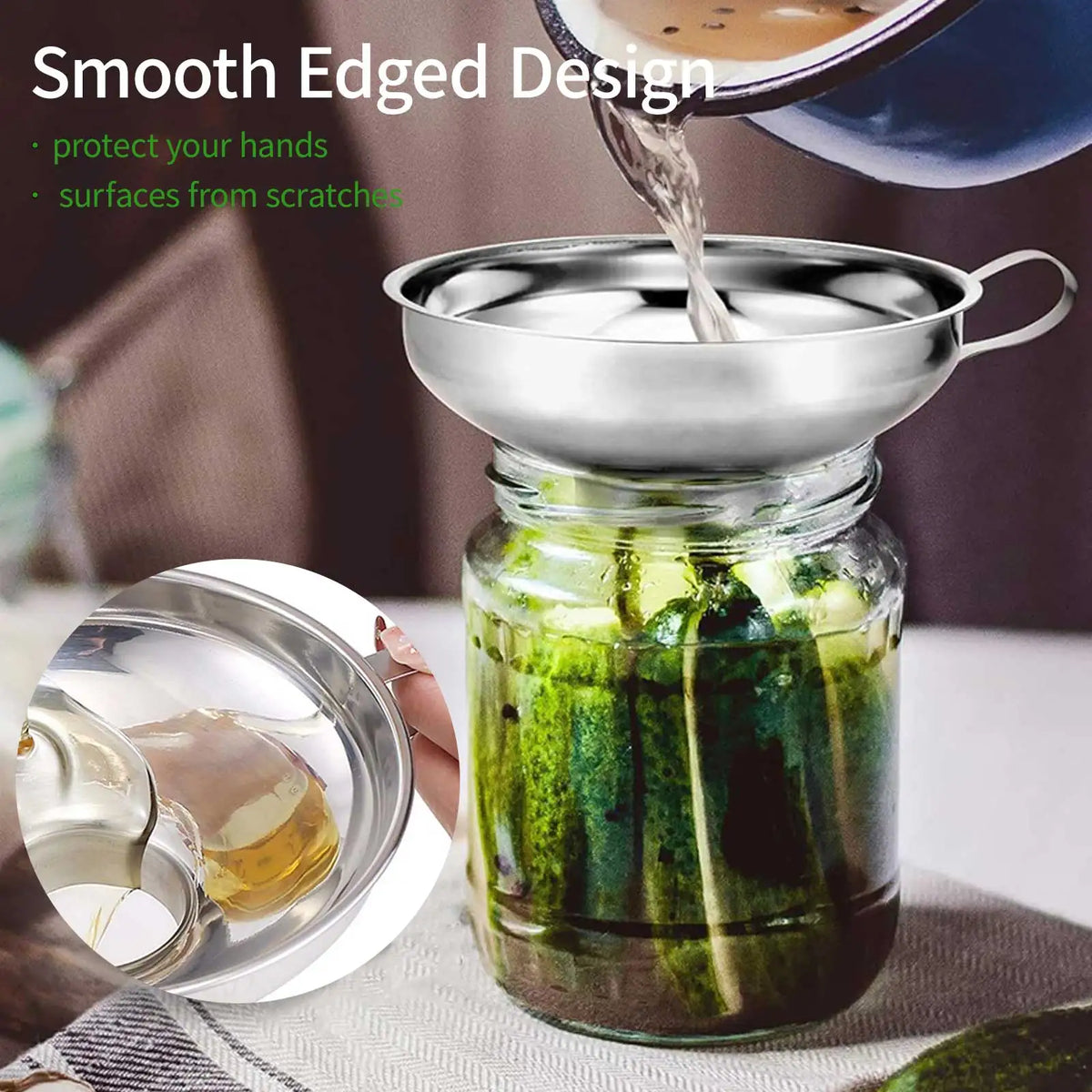 Stainless Steel Wide Mouth Kitchen Funnel – Oil, Jam & Sauce