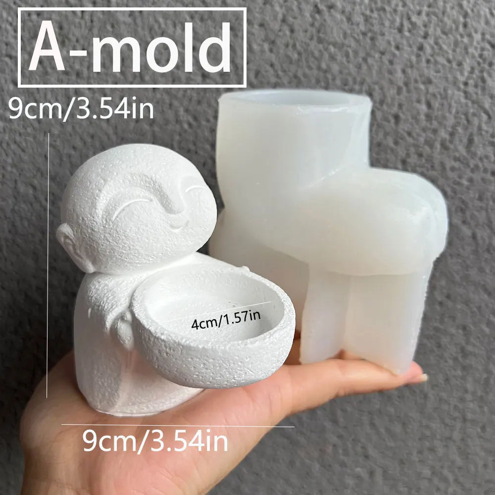 Zen Monk Meditation Silicone Mold – Candle Resin DIY Craft