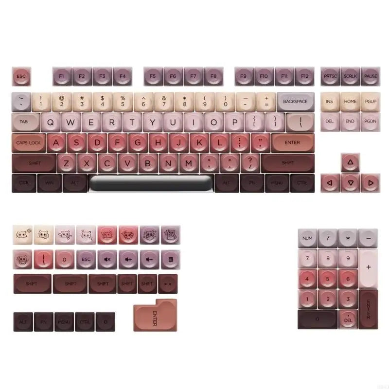 132-Key PBT+PC Double Shot HOA Translucent Keycaps | Mechanical KB