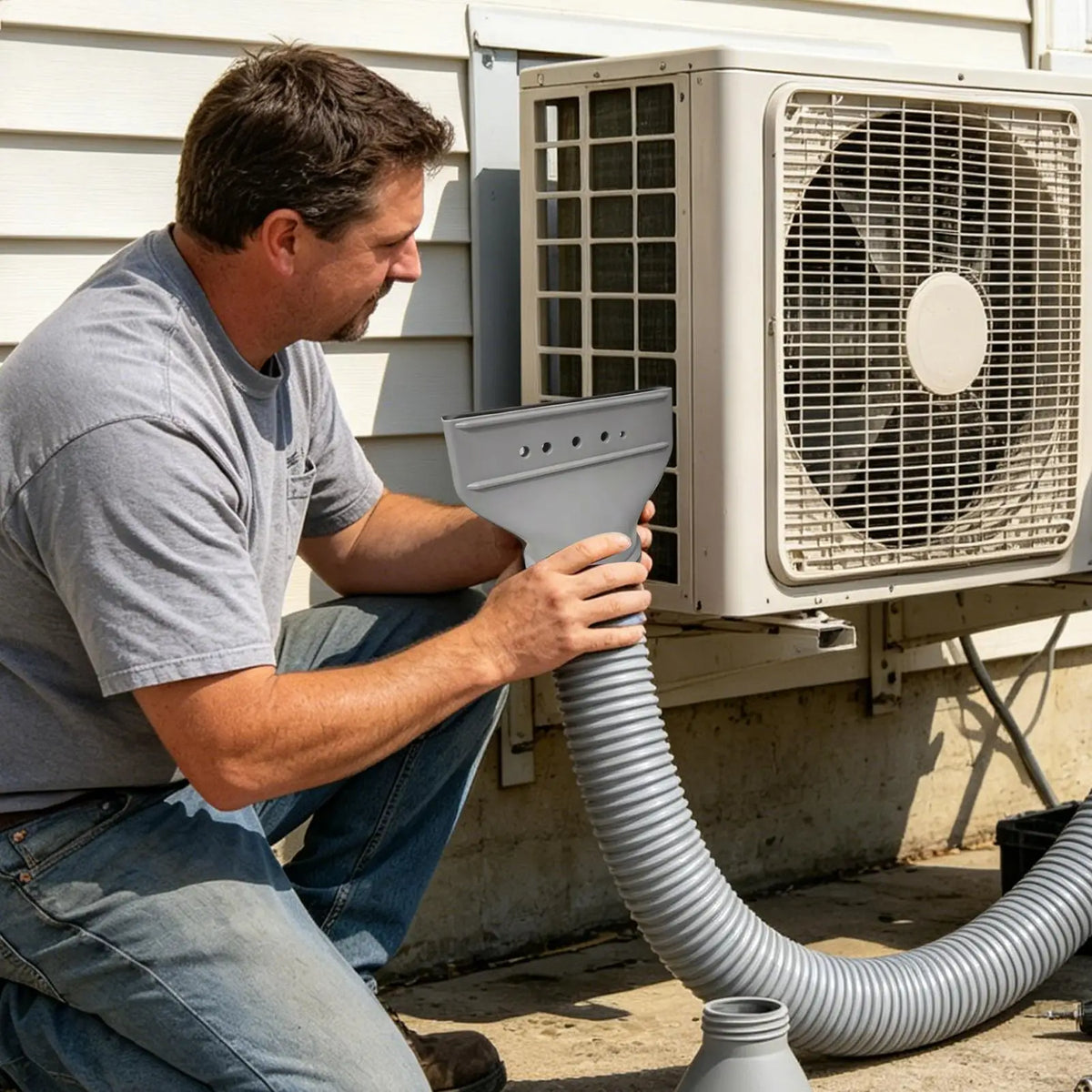 Portable AC Exhaust Hose Adapter | Quick Connect Flat Seal