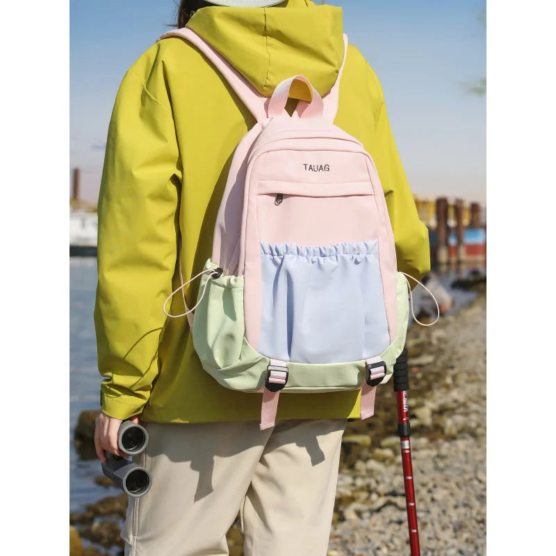 Nixie Color-Block Nylon Backpack | Travel & College Bag