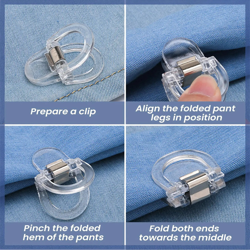 8-Pack Adjustable Hemming Clips – No-Sew Pants Shortener