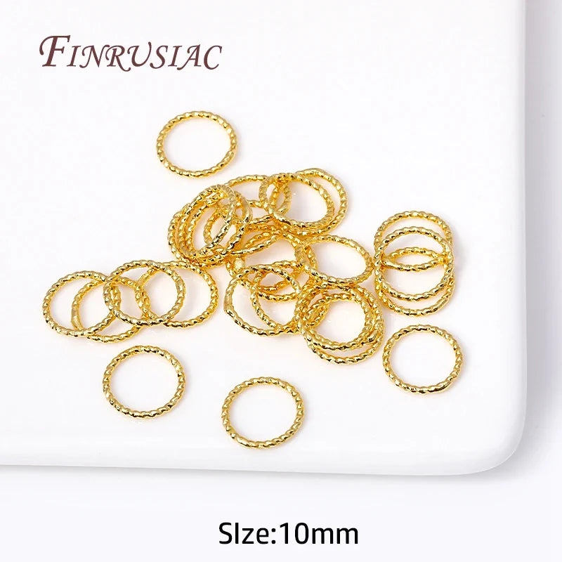 Gold Plated Round Twist Closed Jump Rings 6–12mm | FINRUSIAC