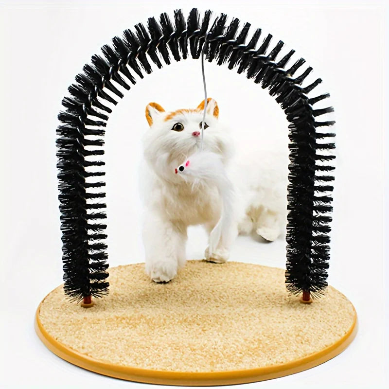 Cat Arch Self-Grooming Brush & Scratching Pad – Interactive Toy