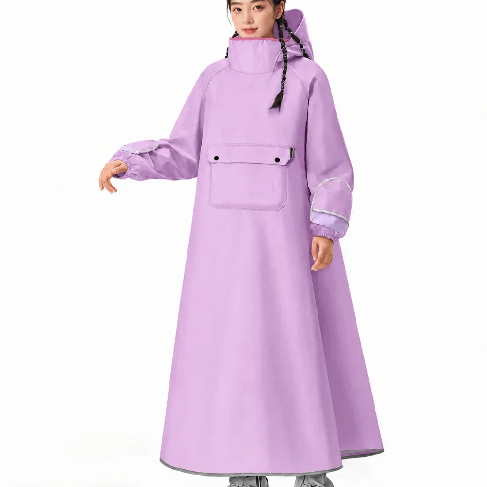 EVA Oxford Cloth Hooded Rain Poncho – Reflective Full-Body
