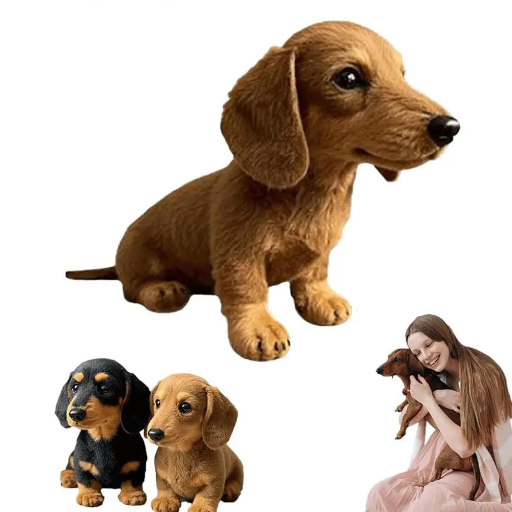 Realistic Dachshund Plush Toy – Soft Stuffed Dog Companion
