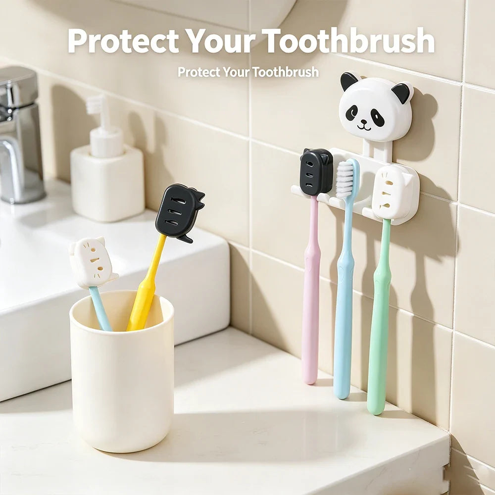4-Pack Cat Toothbrush Covers – Portable Dustproof Travel Case