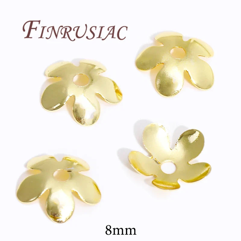 18K/14K Gold Plated Flower Bead Caps – DIY Jewelry Spacers