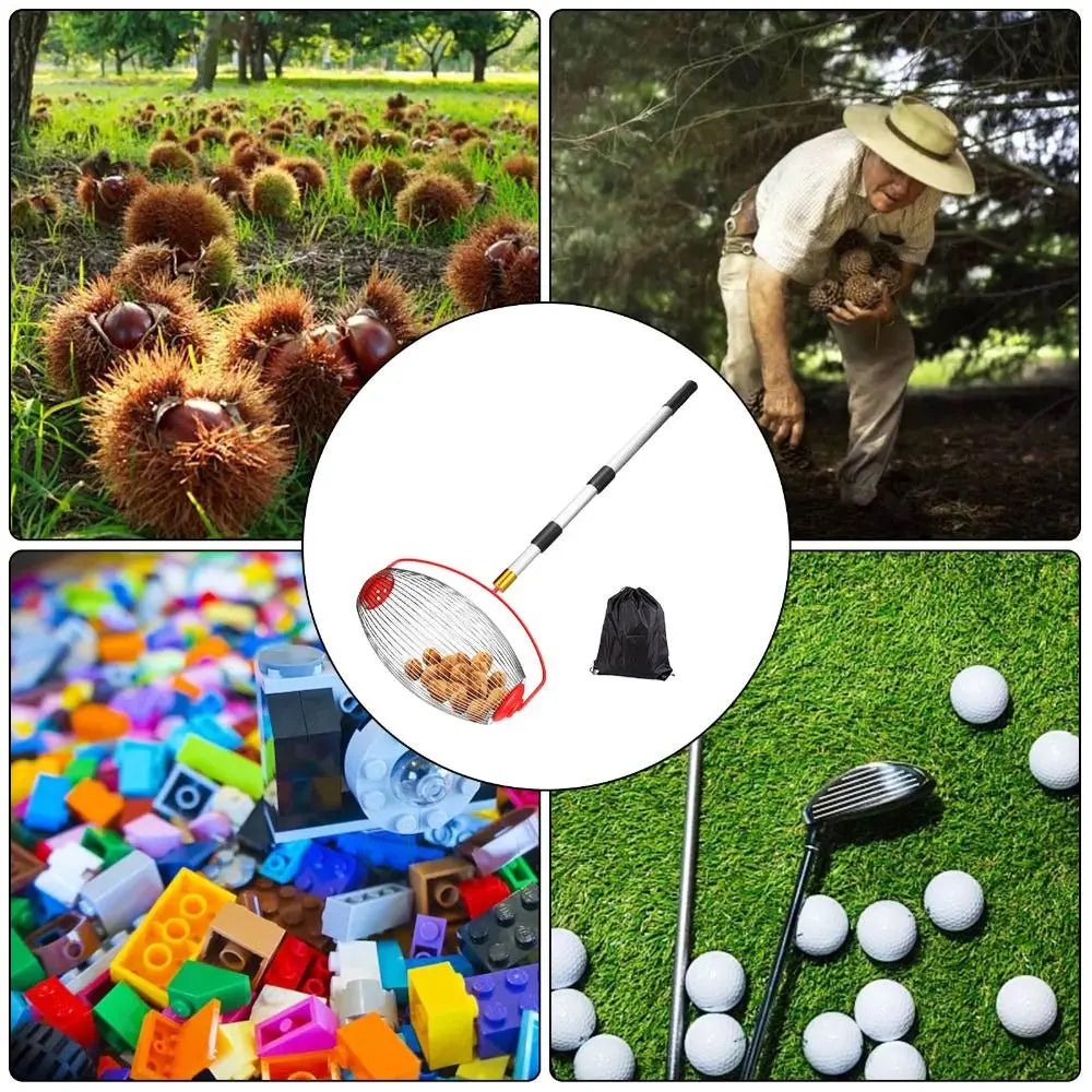 Telescoping Nut Harvester & Ball Collector – Adjustable Pole