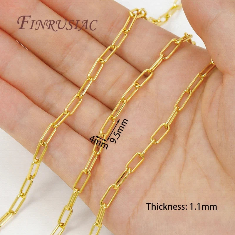 18K Gold Plated Brass Chain 1M – DIY Necklace & Bracelet