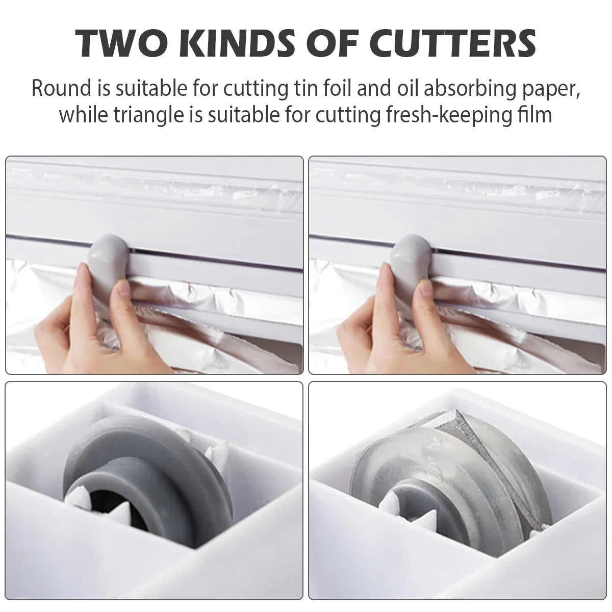 Kitchen Wrap Organizer & Paper Towel Holder with Cutter
