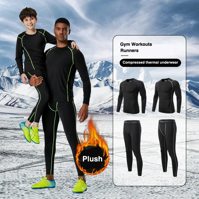 Men's Fleece Thermal Underwear Set – Quick-Dry Long Johns S–3XL