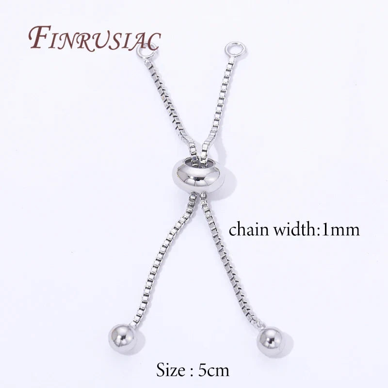 18K Gold Plated Box Chain Bracelet Extender – Slider Beads