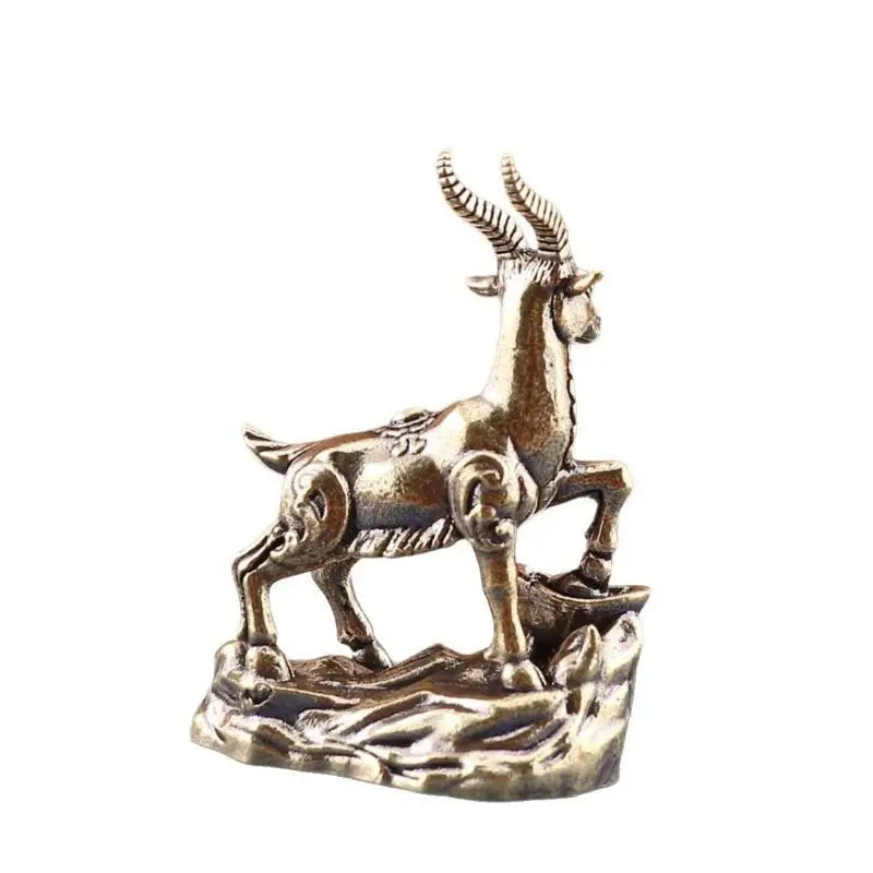 Feng Shui Zodiac Goat Statue with Lucky Coins – Desk Décor