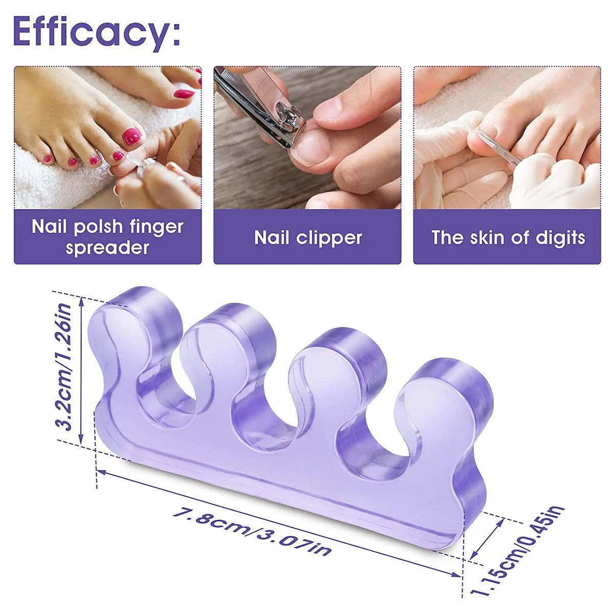 Silicone Toe Separators Soft Gel Spacers for Pedicure | 1 Pair