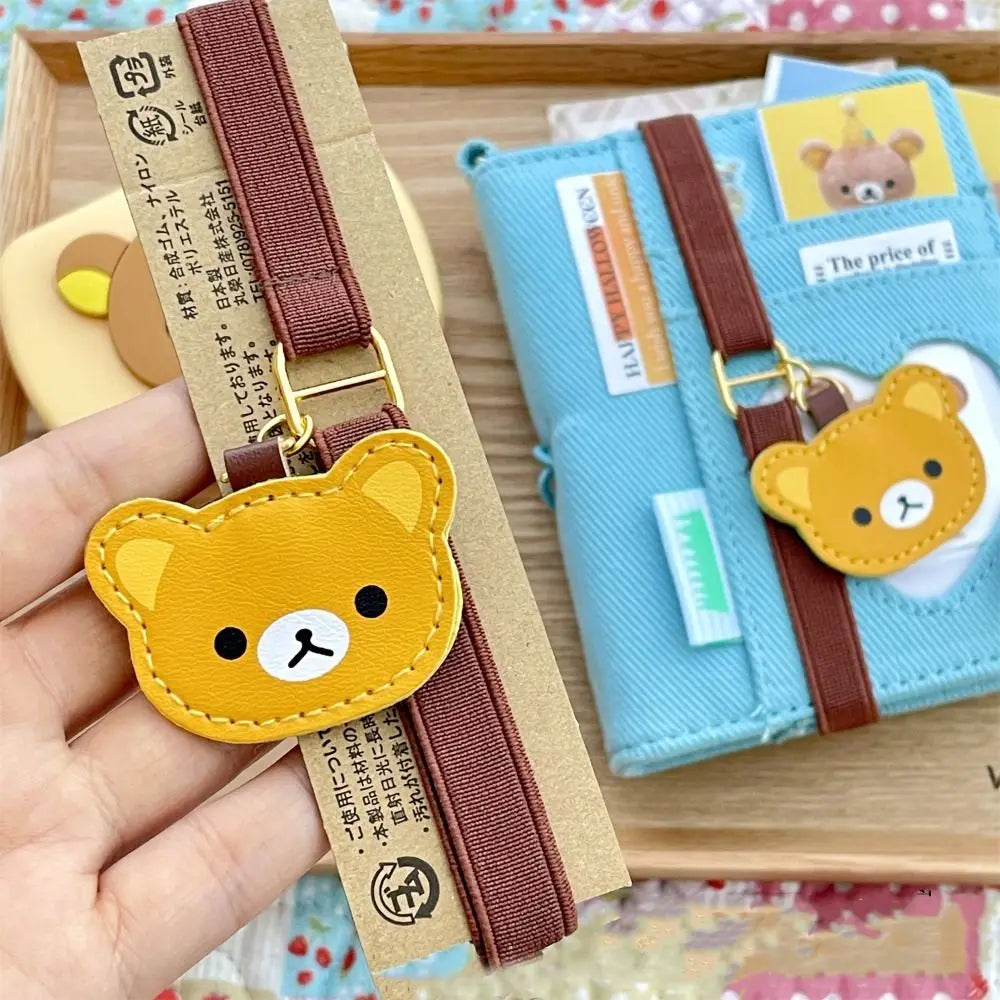 Cartoon Bear Notebook Elastic Strap | Adjustable Loose-Leaf Binder
