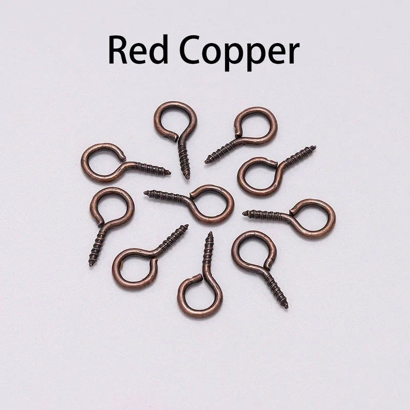 100pcs Mini Screw Eye Pins Eyelets Gold Silver Jewelry Findings DIY