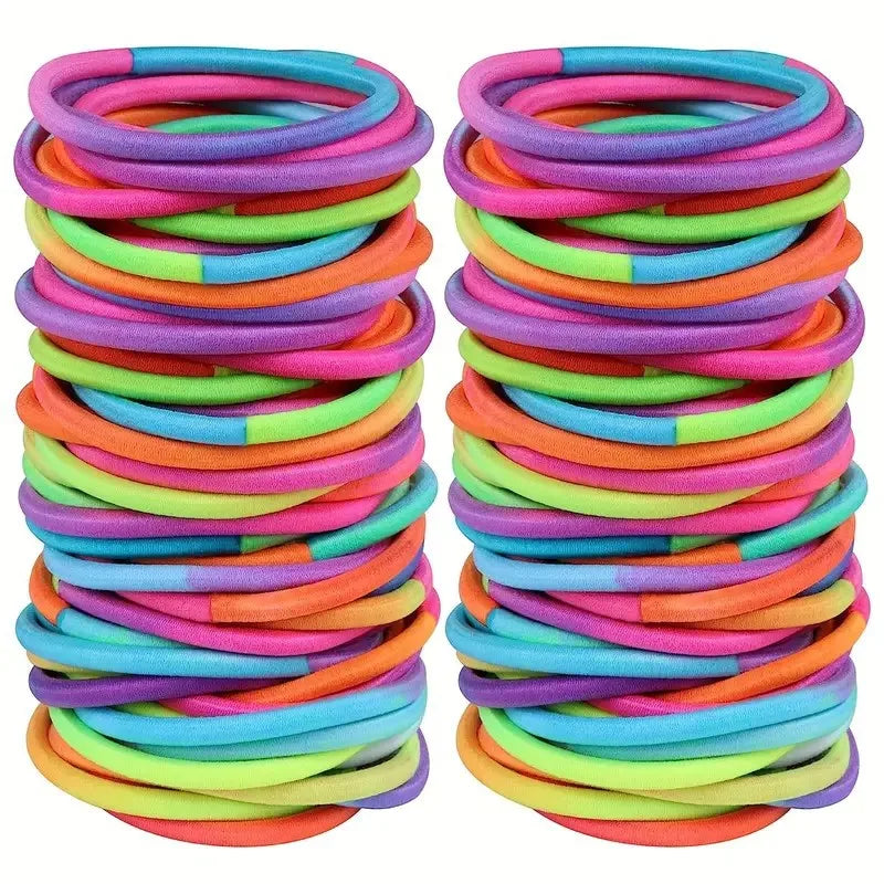 50pcs 4MM Black Elastic Hair Bands Ponytail Holders | Pack