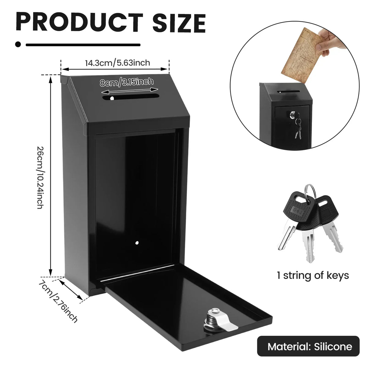 Wall Mounted Metal Lock Box – Secure Cash & Mail Drop Box
