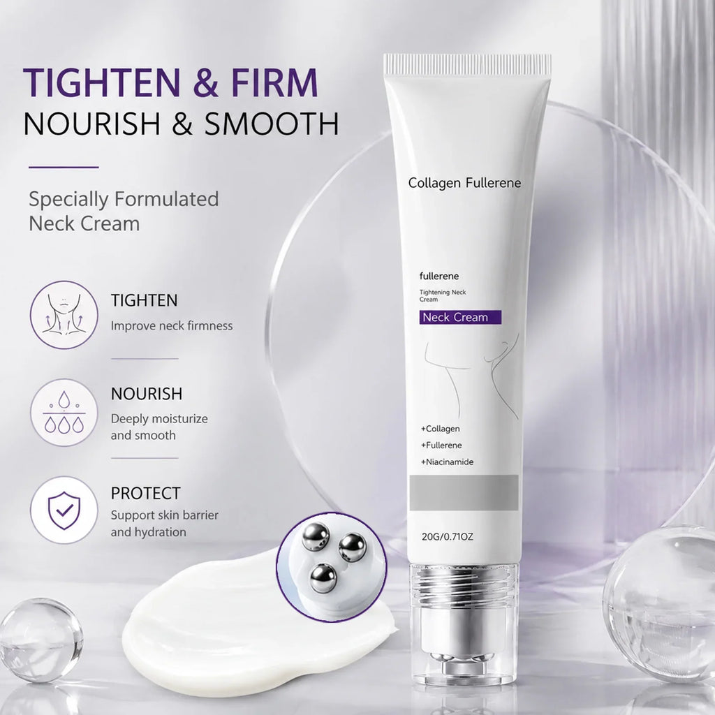 Roller-Ball Neck Cream – Collagen, Fullerene & Niacinamide