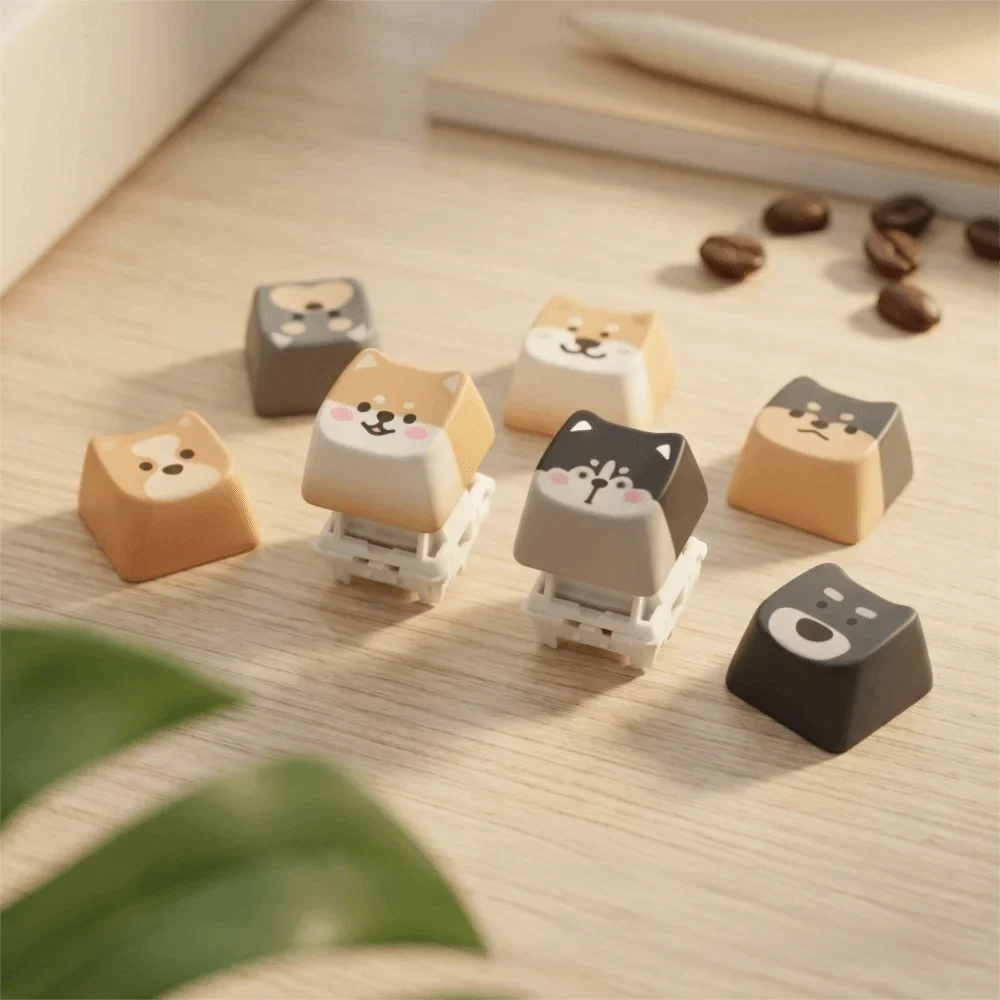 Shiba Inu Keycap Keychain Fidget Toy – Cute Dog Design