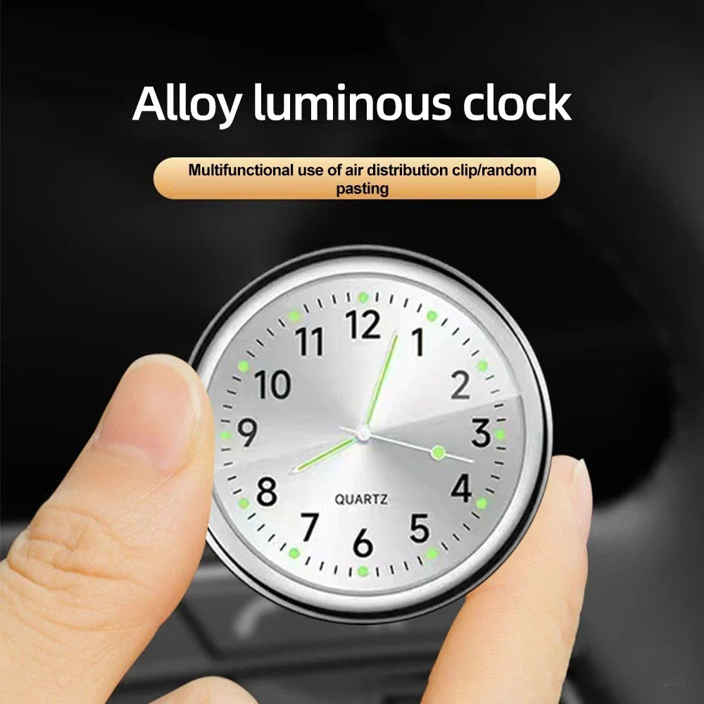 Mini Luminous Quartz Car Dashboard Clock – Stick-On Design