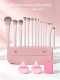 17-Piece Professional Makeup Brush Set – Soft Fluffy Bristles