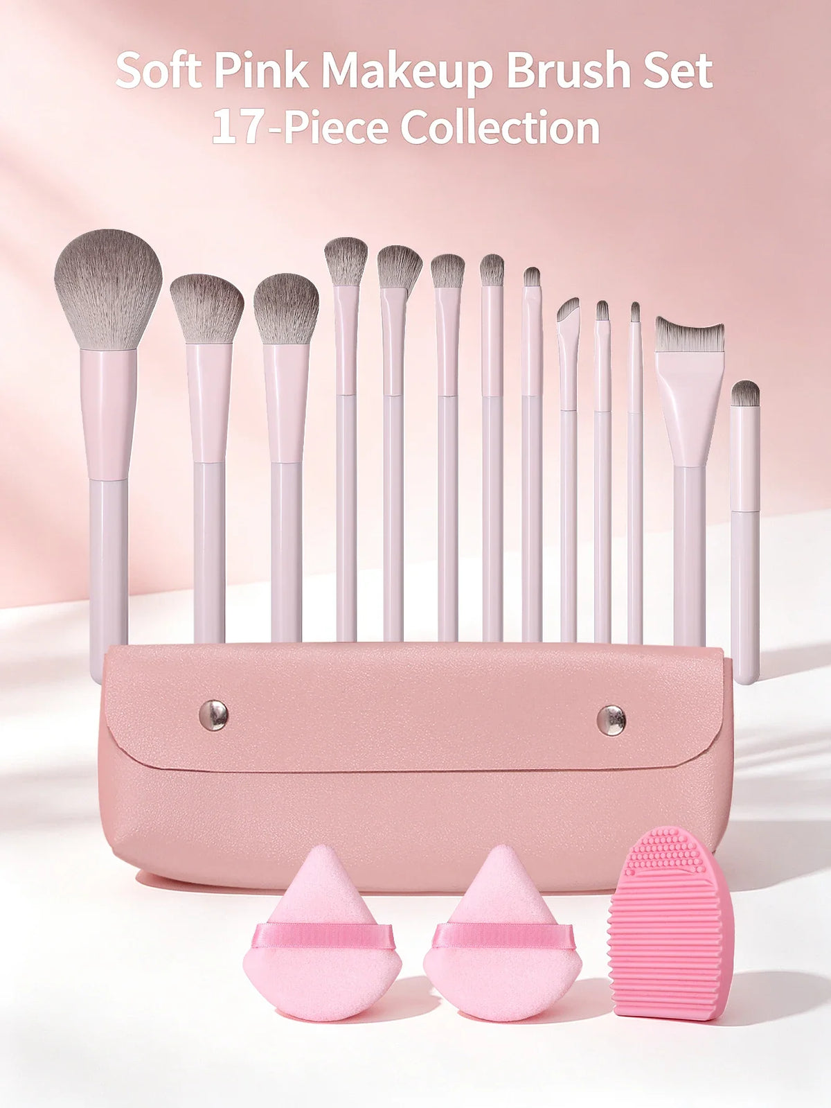 17-Piece Professional Makeup Brush Set – Soft Fluffy Bristles