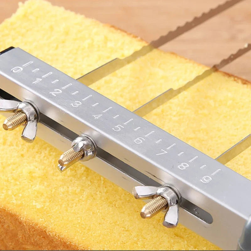 Adjustable Stainless Steel Cake Leveler Slicer – 3 Blades