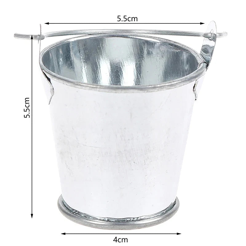 Miniature Iron Pail for Dollhouse Decor & Beach Bucket Toy