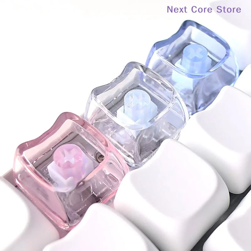 Cute Cat Shaped Transparent Keycaps 1U Blank MX Switch 10/20 PCS