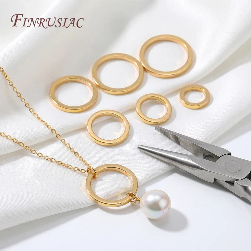 18K Gold Plated Round Connector Rings – DIY Jewelry Making