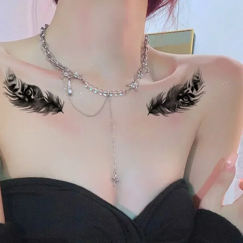 Mandala Henna Whale Feather Temporary Tattoo Stickers | Body Art