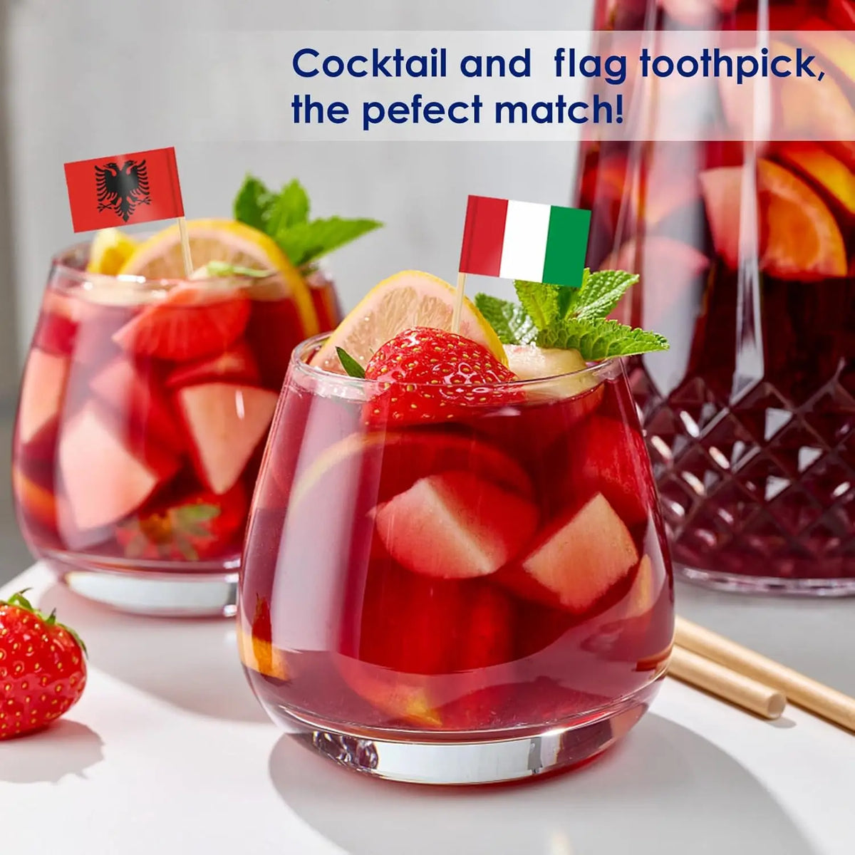 100 Mini Country Flag Toothpicks – Cupcake & Cocktail Picks