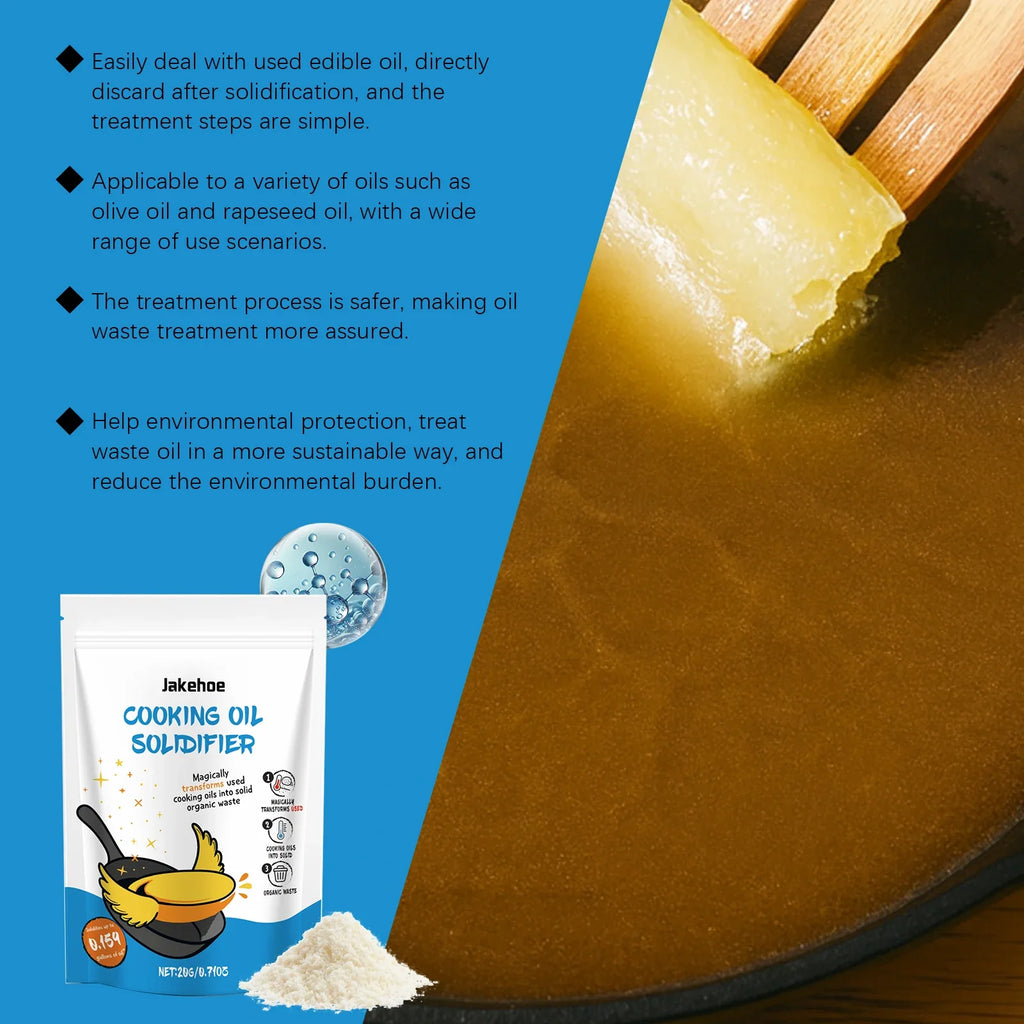 JAKEHOE Cooking Oil Solidifier Powder | Grease Hardener 20g