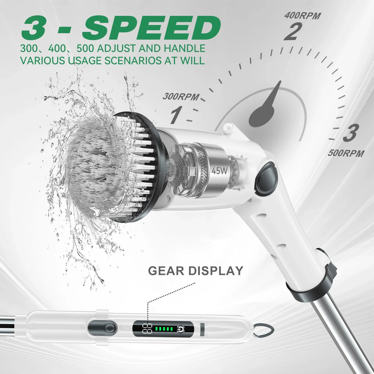 USB Rechargeable Cordless Electric Spin Scrubber – 7 Heads
