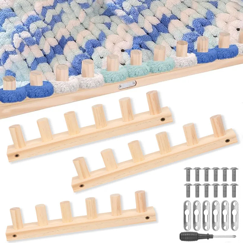 Wooden Chunky Knitting Loom – 47" Blanket Weaving Frame Kit
