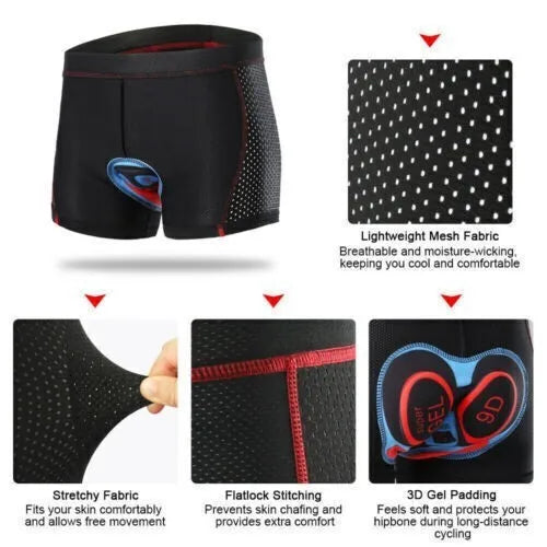 Men's Gel Pad MTB Cycling Shorts – Breathable Bike Underwear